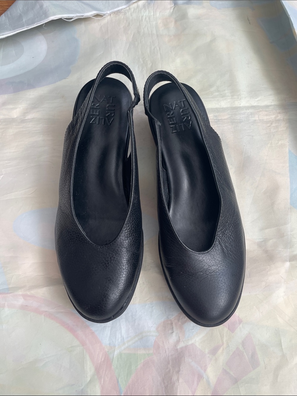 Naturalizer Sutton Slingback Platform Wedge Pump Black 7M